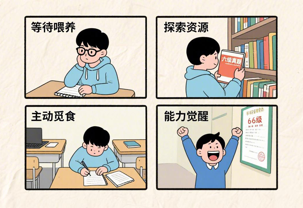 从“等待喂养”到“主动觅食”：兼论英语六级备考中自主学习能力的觉醒